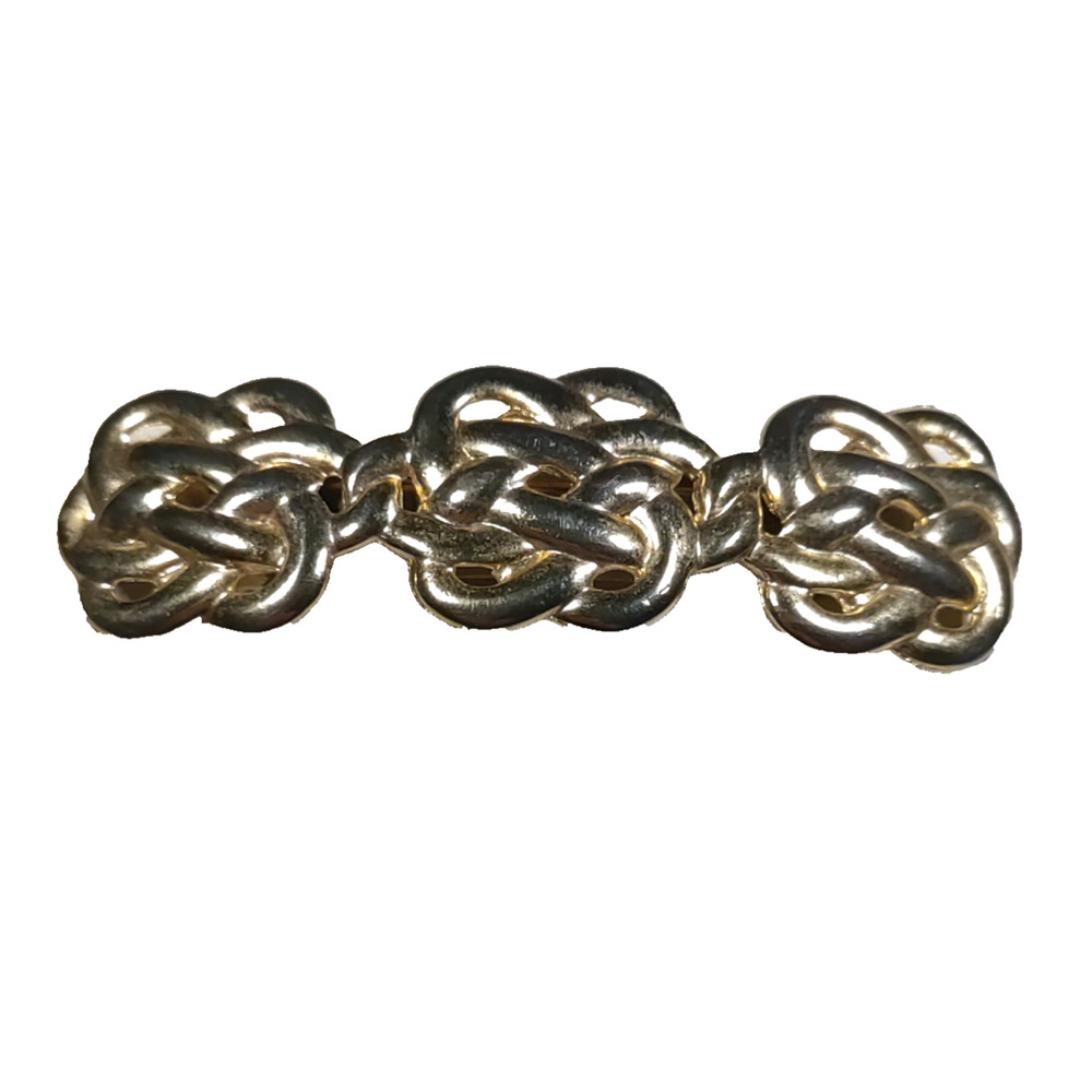 Sailors Knot Hair Barrette Tension Clip Heavy Duty Gold Tone Beach Sailing Ocean
